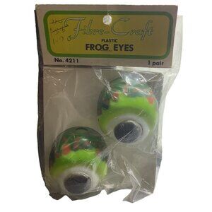 Vtg Macrame Plastic Frog Eyes Fibre-Craft Large 2" NEW Old Stock